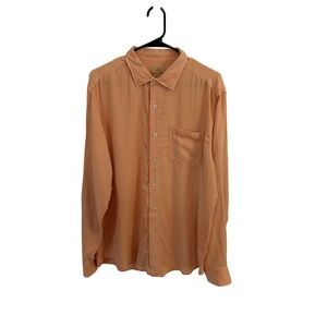 Tommy Bahama Jeans Men’s Tencel Blend Button Down Shirt Peach Size L